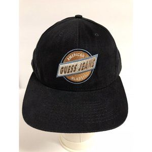 Vintage 90's Guess Jeans American Classic Black Snapback Hat